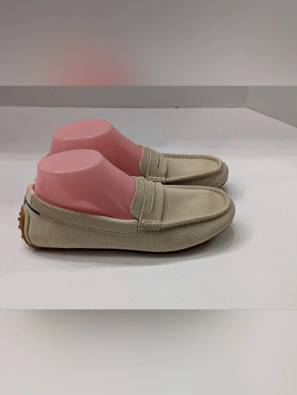 Rothy's Beige Canvas Penny Loafers